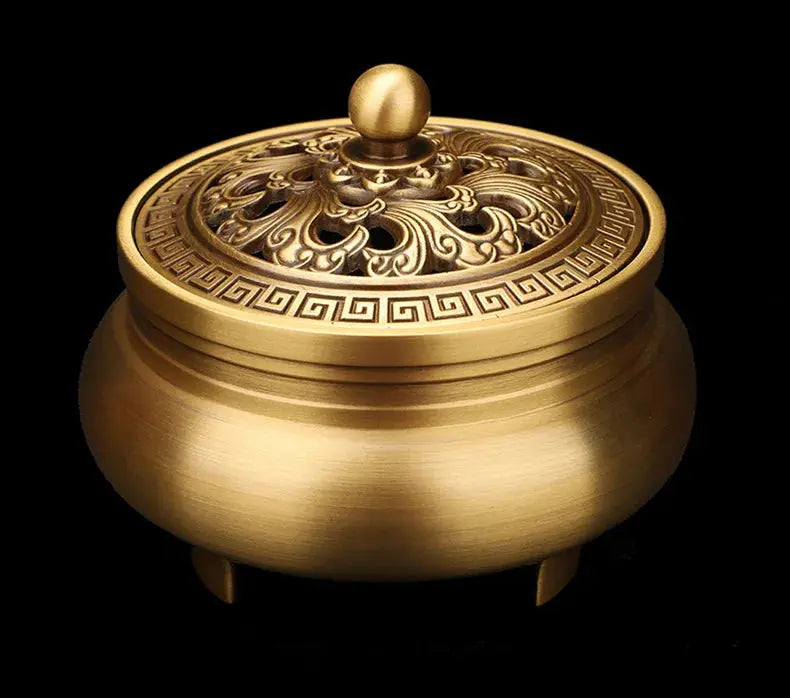 ATELIER-TIBET – Brûleur d’Encens Dragon & Phénix en Cuivre, Puissance & Mystère