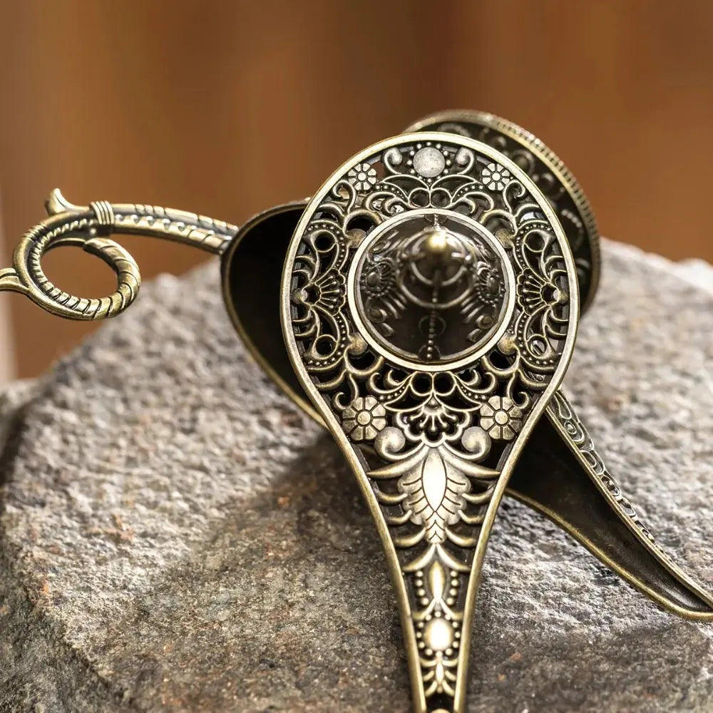 ATELIER-TIBET – Brûleur d’Encens Lampe Antique en Métal, Élégance & Tradition