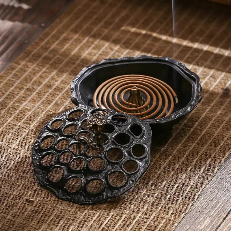 ATELIER-TIBET – Brûleur d’Encens Lotus en Laiton, Décoratif Zen & Yoga