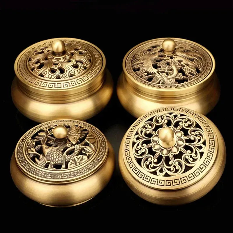 ATELIER-TIBET – Brûleur d’Encens Dragon & Phénix en Cuivre, Puissance & Mystère