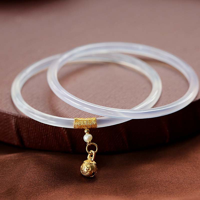 ATELIER-TIBET – Bracelet Succès en Jade Cyan & Jade Blanc 58 mm | Harmonie & Équilibre Symbolique