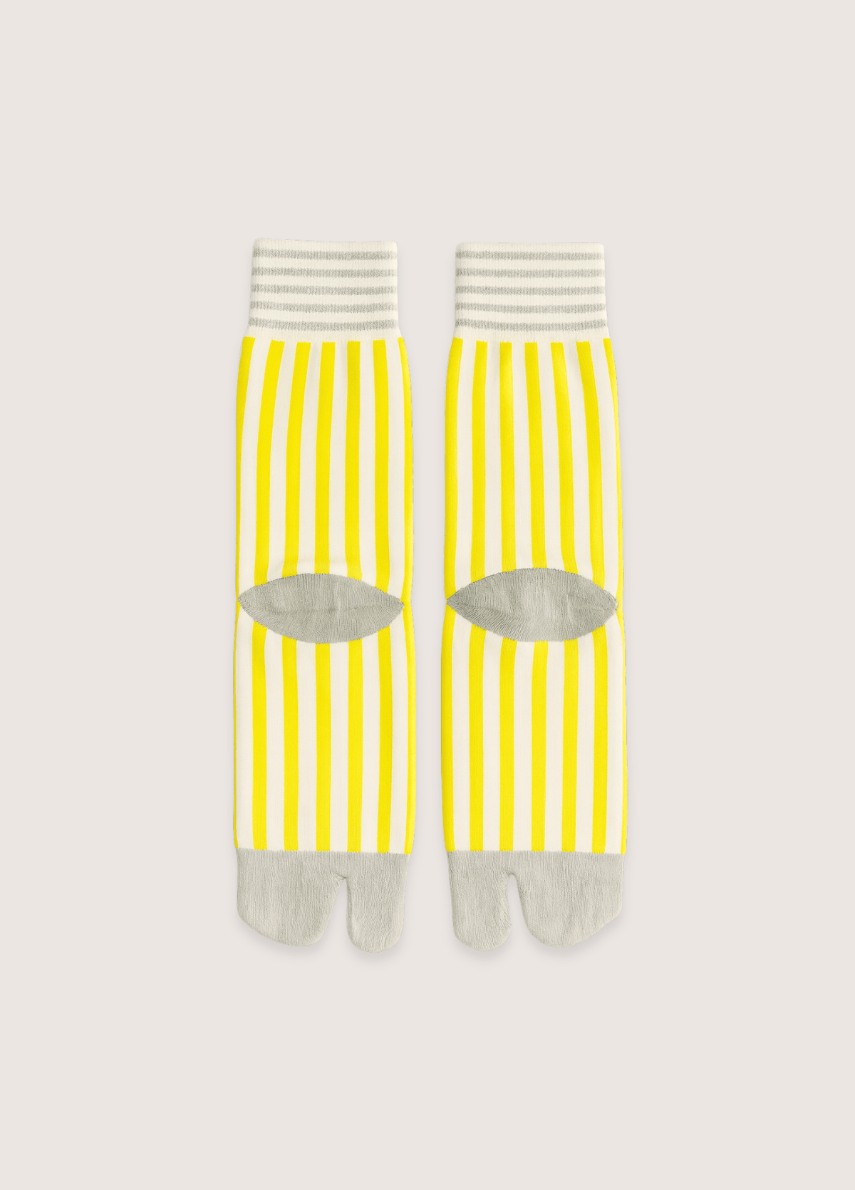 Chaussettes tabi femme coton rayure jaune – Miko