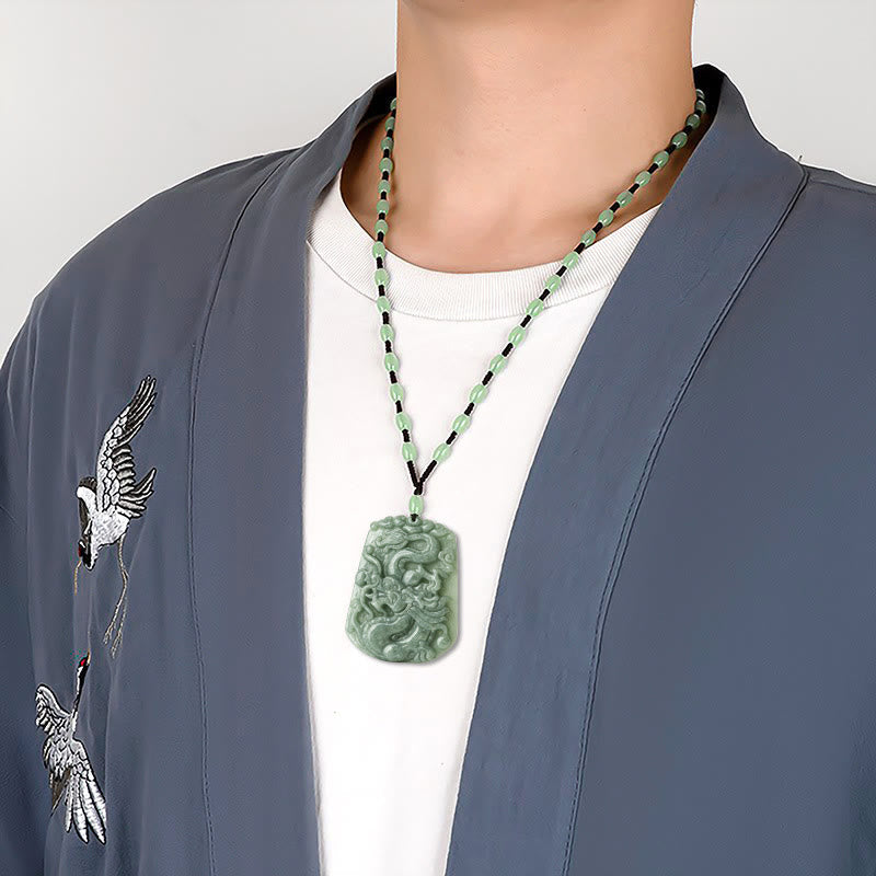 ATELIER-TIBET – Collier Dragon du Zodiaque Chinois en Jade Naturel
