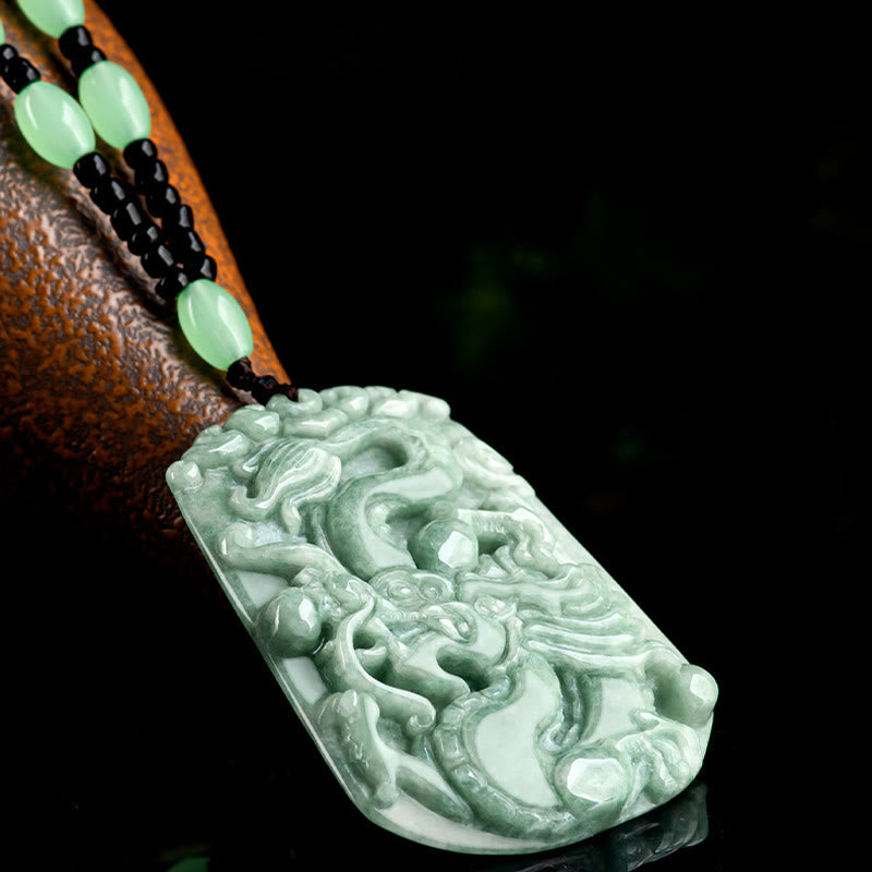 ATELIER-TIBET – Collier Dragon du Zodiaque Chinois en Jade Naturel