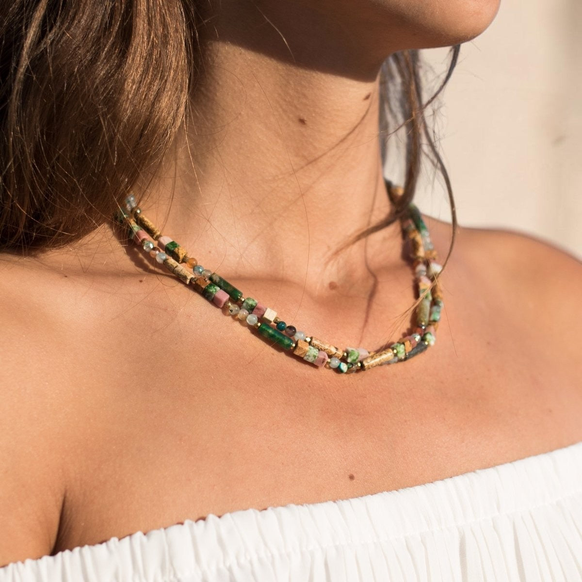 ATELIER-TIBET – Collier Bohème Chic en Pierres Naturelles