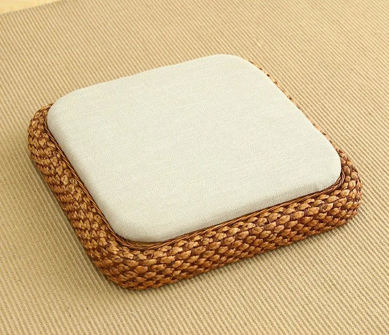 ATELIER-TIBET  – Coussin “TatamiSerenity” en Paille Naturelle – Assise Sol & Méditation Zen