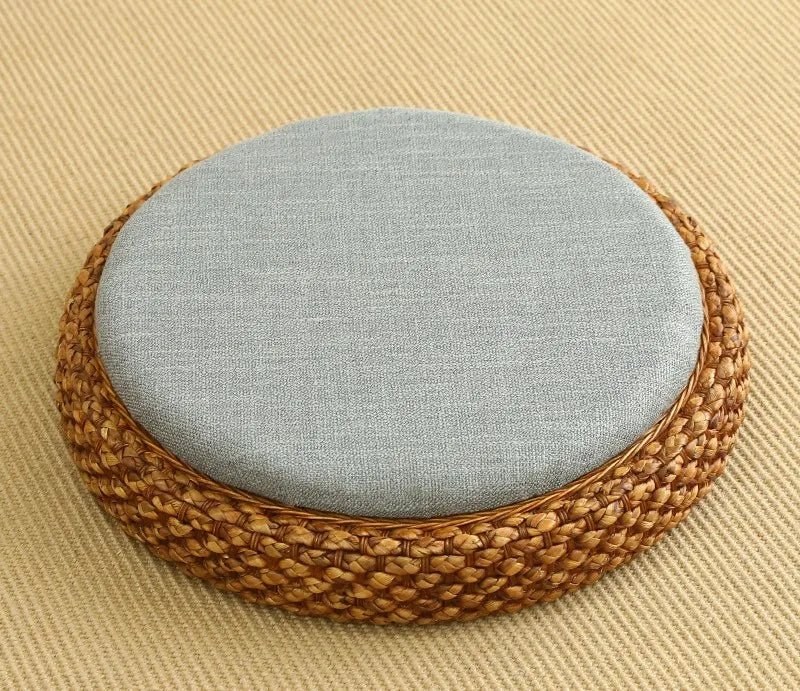 ATELIER-TIBET  – Coussin “TatamiSerenity” en Paille Naturelle – Assise Sol & Méditation Zen