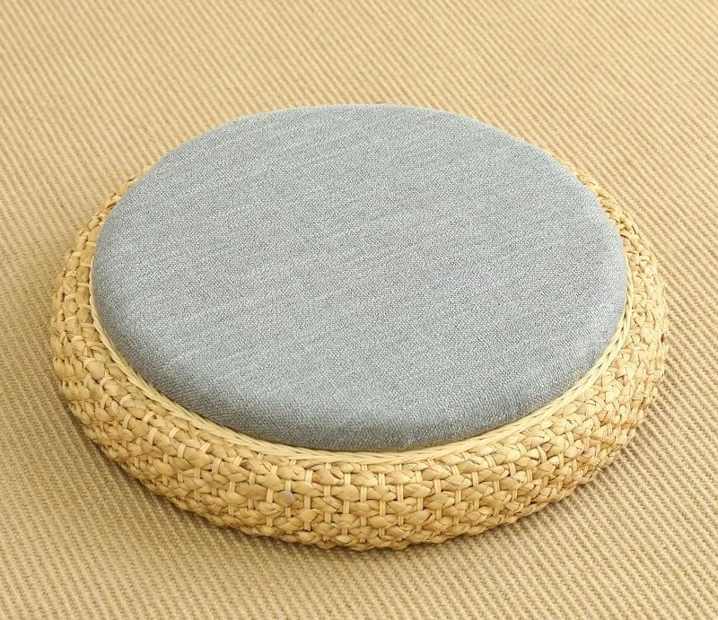ATELIER-TIBET  – Coussin “TatamiSerenity” en Paille Naturelle – Assise Sol & Méditation Zen