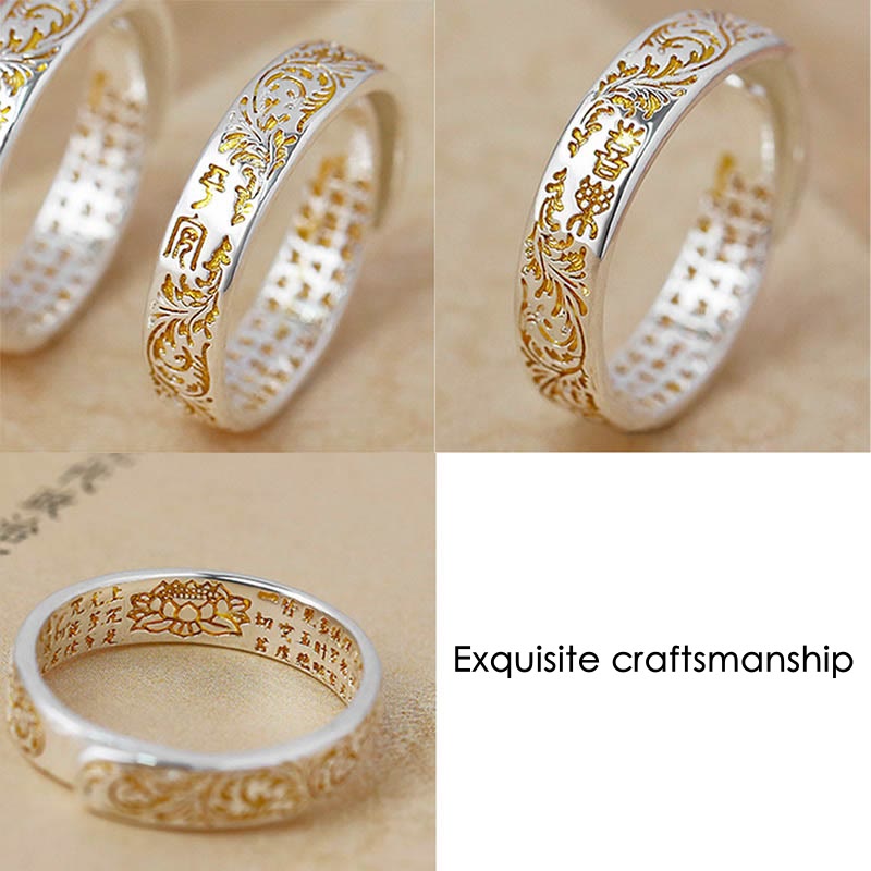 ATELIER-TIBET – Bague Lotus Ajustable en Cuivre Gravé