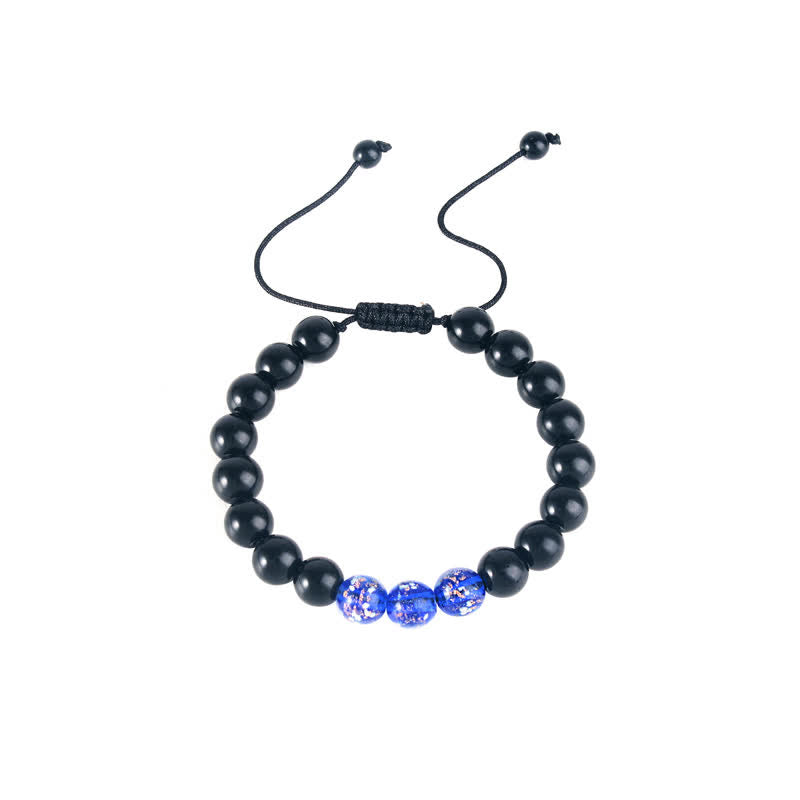 ATELIER-TIBET – Bracelet Force en Obsidienne Noire 10 mm & Pierre Lumineuse | Protection & Ancrage