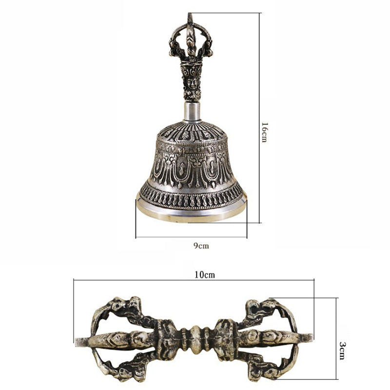 ATELIER-TIBET – Cloche de Méditation et Vajra Dorje | Ensemble Rituel en Cuivre