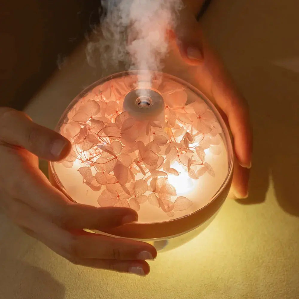 ATELIER-TIBET – Diffuseur d’Huiles Essentielles USB Rechargeable Effet Fleurs & LED