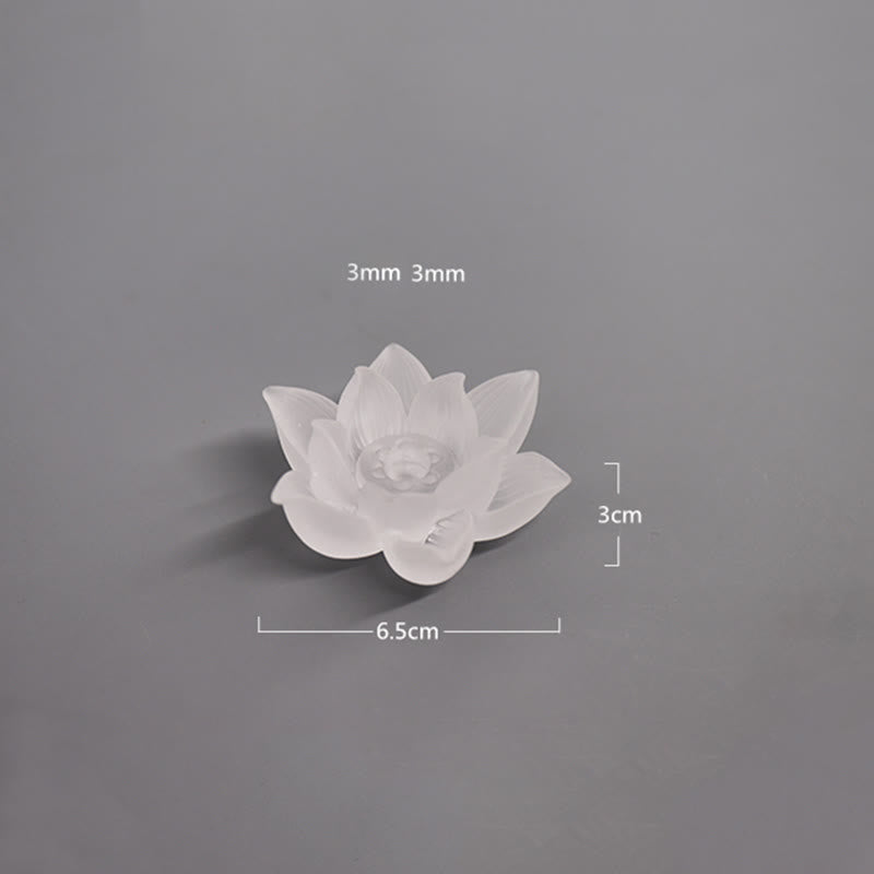 ATELIER-TIBET – Porte-Encens Lotus Blanc en Cristal Liuli – Méditation & Sérénité