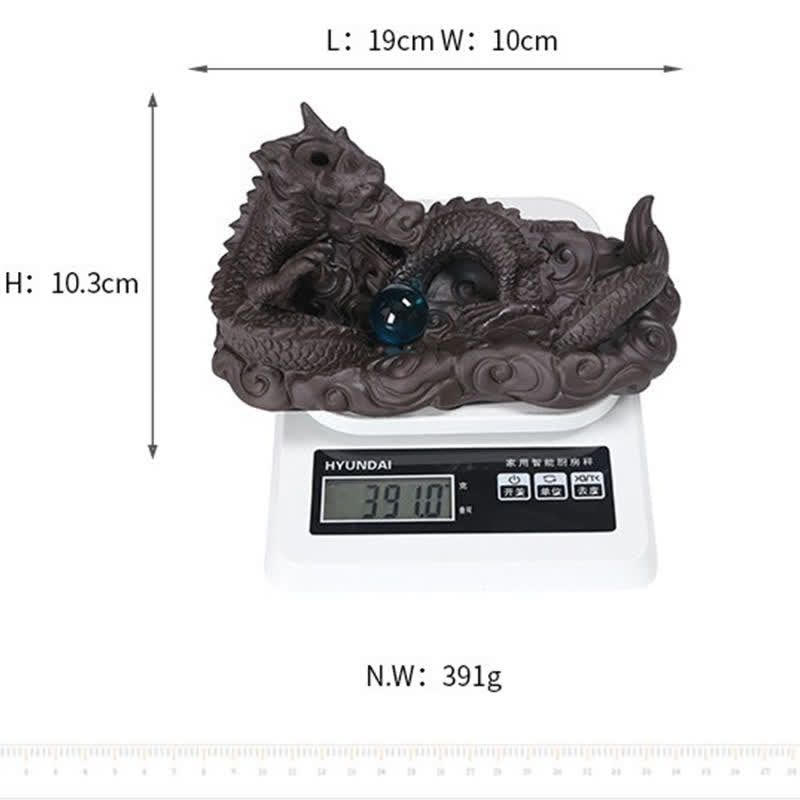 ATELIER-TIBET – Brûleur Dragon Argile Pourpre – Symbole de Chance et Protection