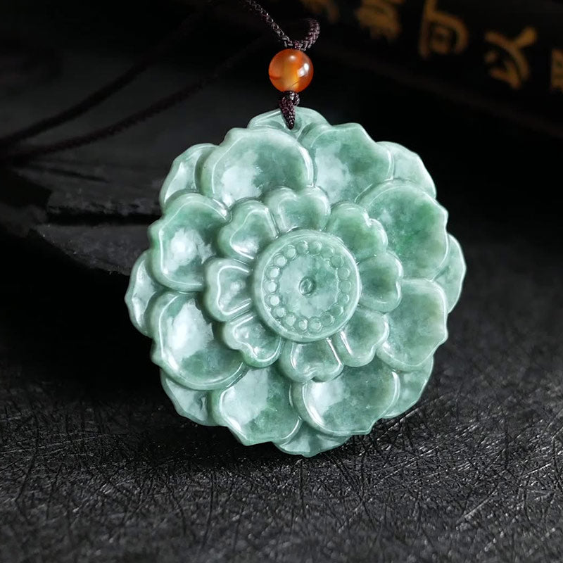 ATELIER-TIBET – Collier en Jade Naturel avec Pendentif Éléphant en Argent Sterling 925
