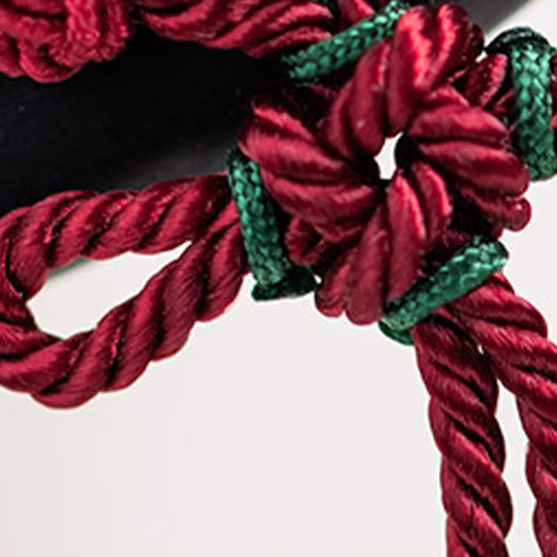 ATELIER-TIBET Pic à Cheveux Ébène & Pampille Rouge – 18 cm