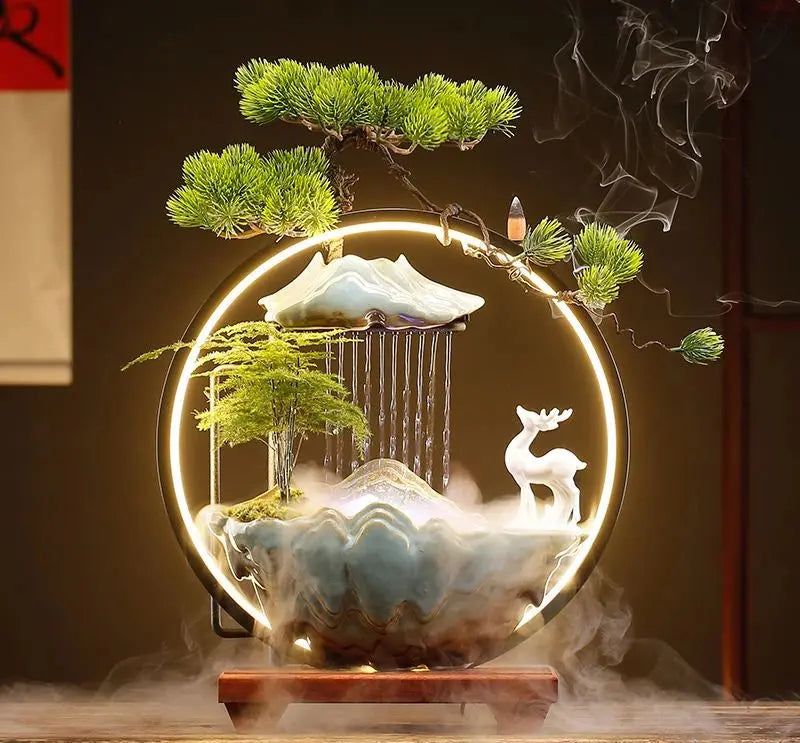 ATELIER-TIBET – Souffle Clair · Fontaine d’Encens LED Cascade Zen