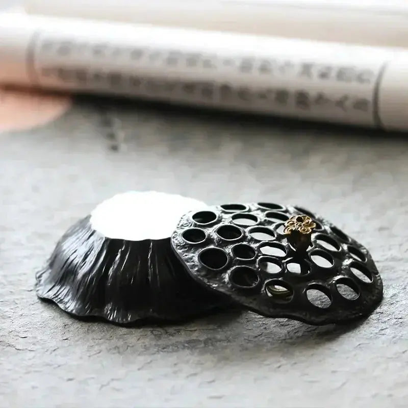 ATELIER-TIBET – Brûleur d’Encens Lotus en Laiton, Décoratif Zen & Yoga