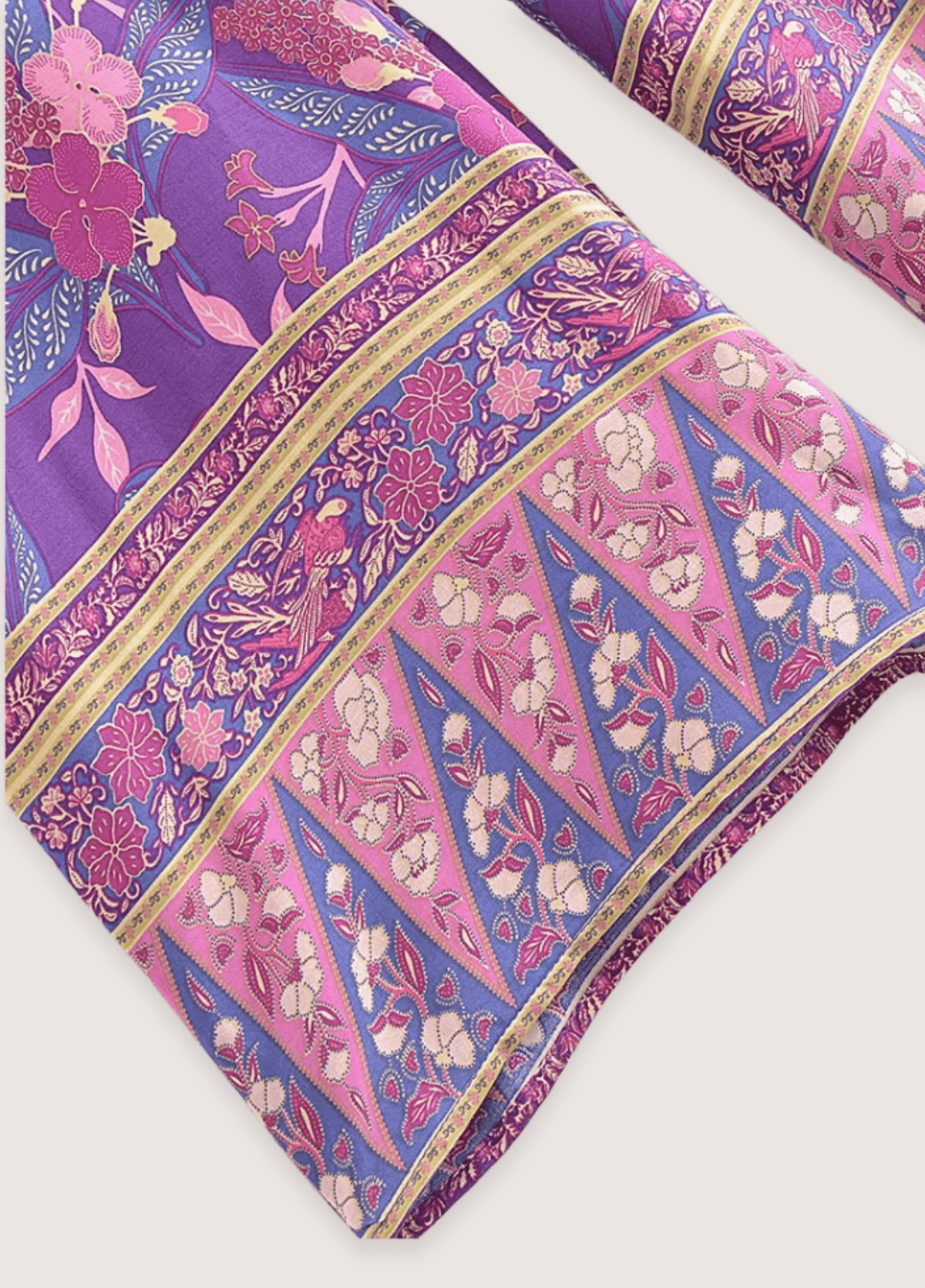 Ensemble kimono femme coton floral violet (pantalon seul)