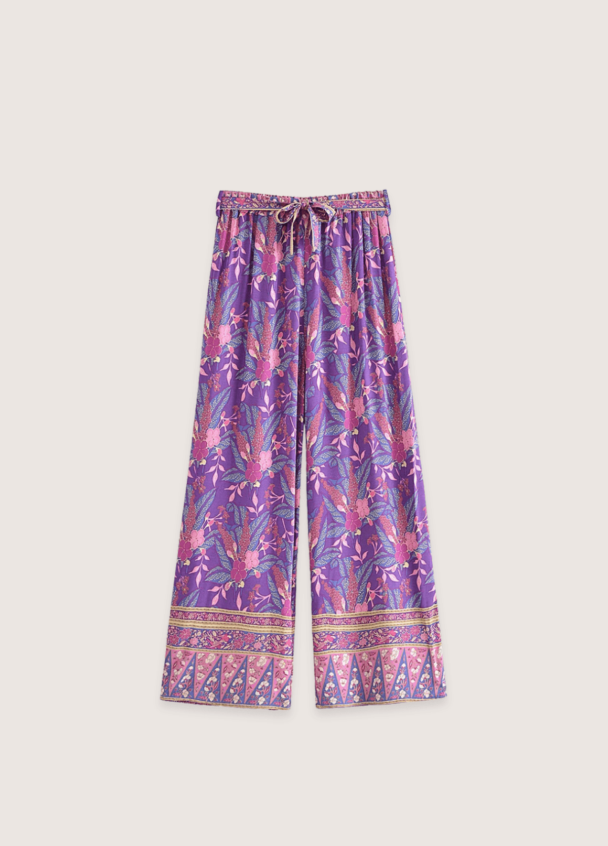 Ensemble kimono femme coton floral violet (pantalon seul)