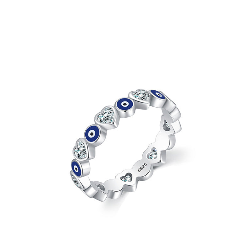 ATELIER-TIBET Bague Cœur & Œil Protecteur Argent 925