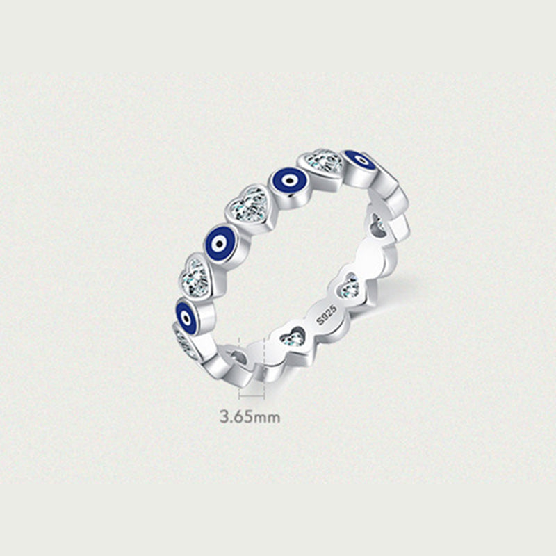 ATELIER-TIBET Bague Cœur & Œil Protecteur Argent 925