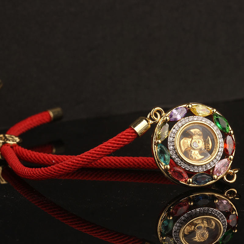 ATELIER-TIBET – Collier-Bracelet Porte-Bonheur en Cuivre & Zircon (Bijou 2-en-1)