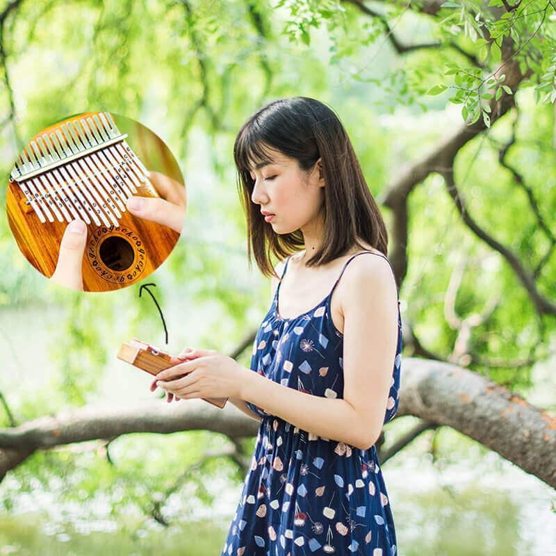 Kalimba 17 touches “Gecko” – Piano à pouces en bois, portable & relaxant
