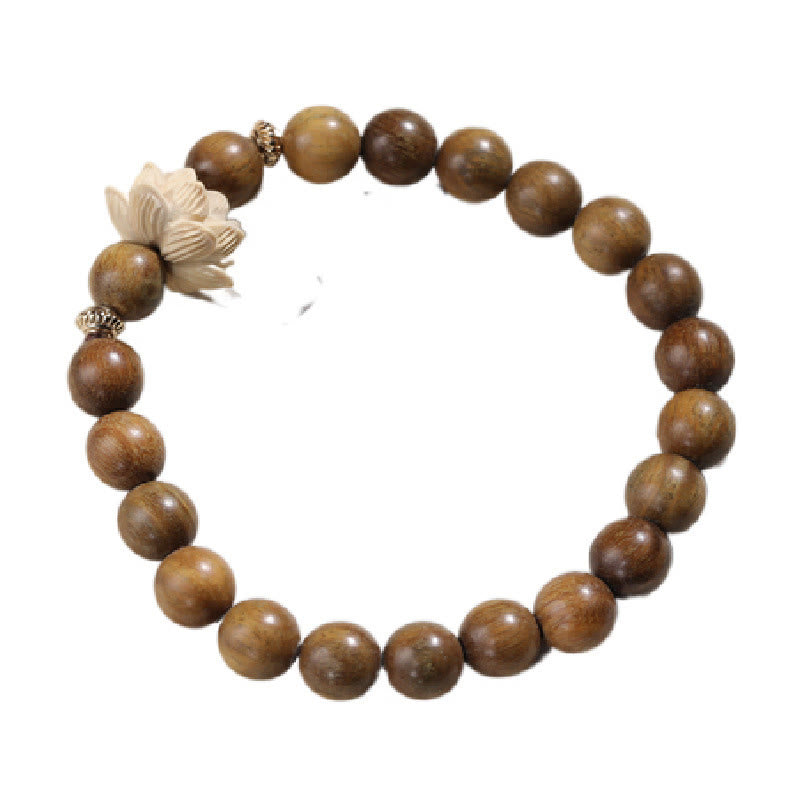 ATELIER-TIBET Bracelet Lotus en Bois de Santal Vert – Sérénité & Ancrage Naturel