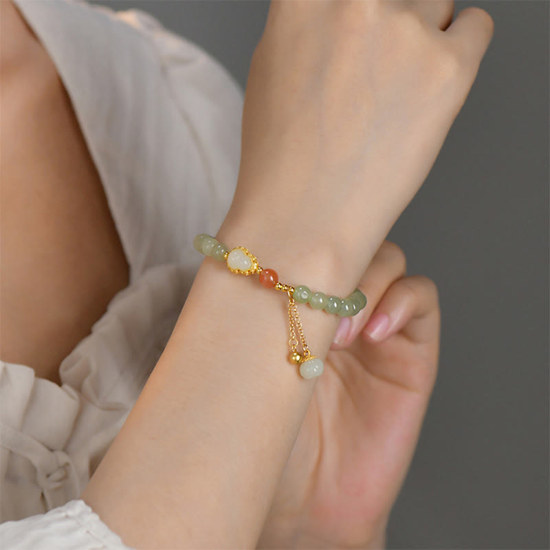 ATELIER-TIBET Bracelet Lotus Jade Hetian & Argent 925 – Abondance & Élégance