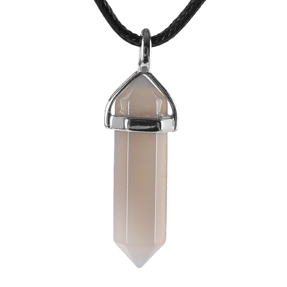 ATELIER-TIBET – Pendentif Chakra Hexagonal en Pierre Naturelle (38 mm)