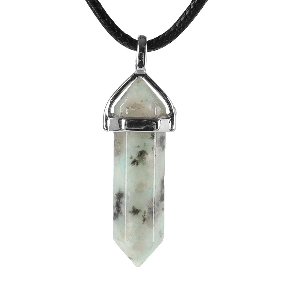 ATELIER-TIBET – Pendentif Chakra Hexagonal en Pierre Naturelle (38 mm)