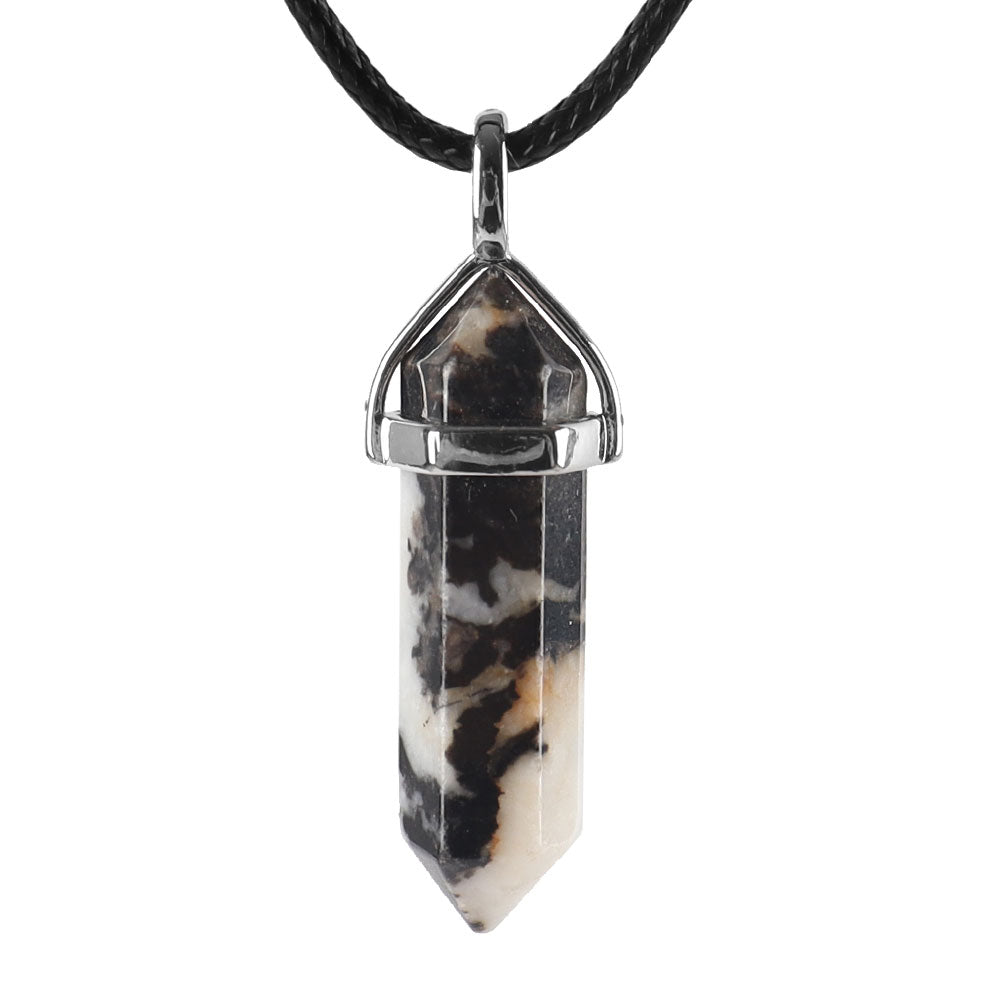 ATELIER-TIBET – Pendentif Chakra Hexagonal en Pierre Naturelle (38 mm)