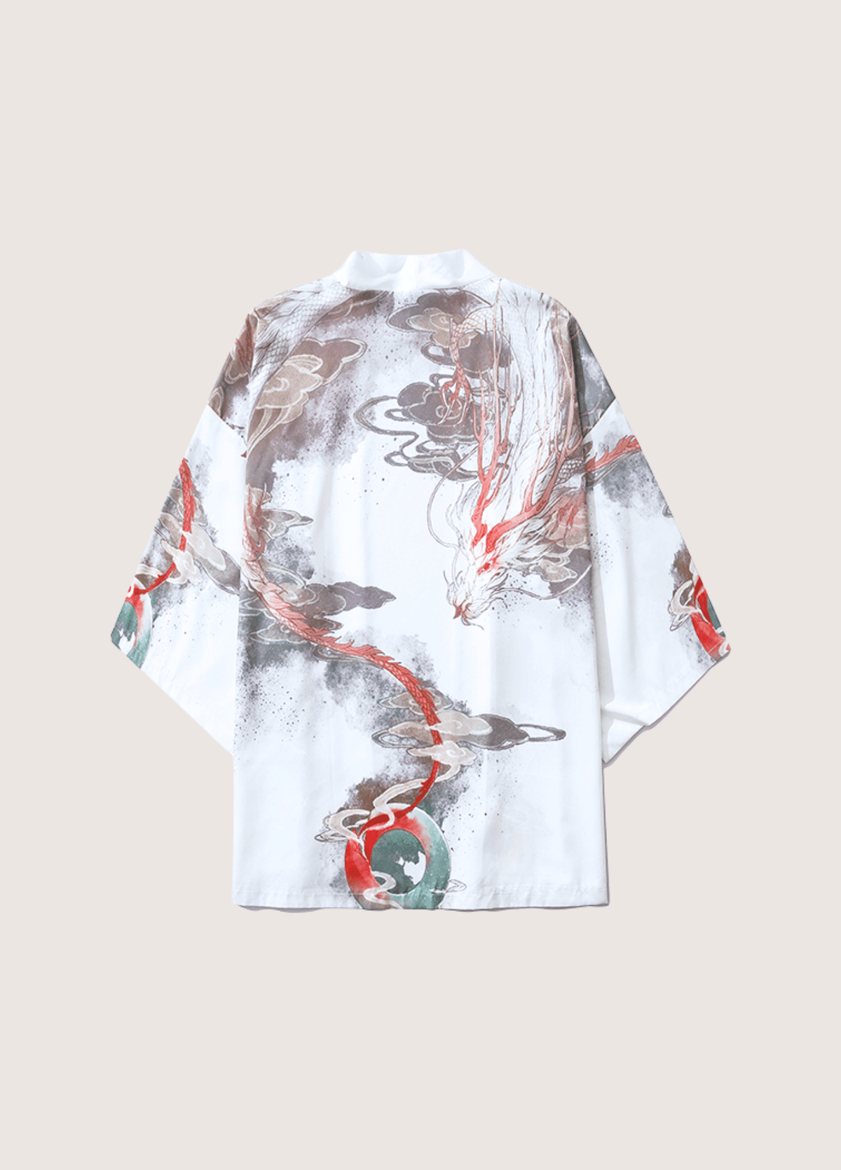 Kimono mixte motif dragon blanc (Édition Prestige) II