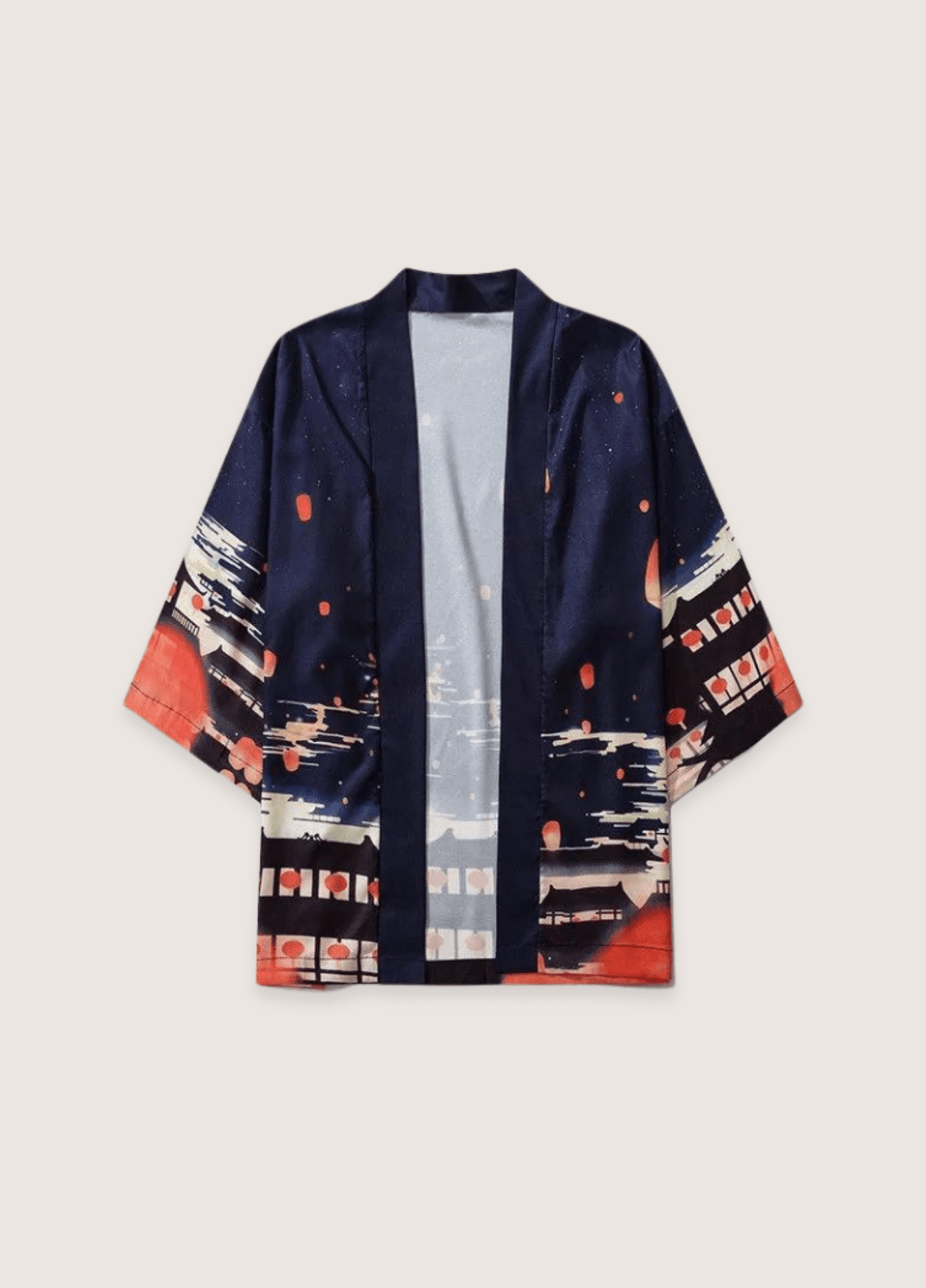 Kimono mixte motif lanterne bleu – Lanternes Nocturnes