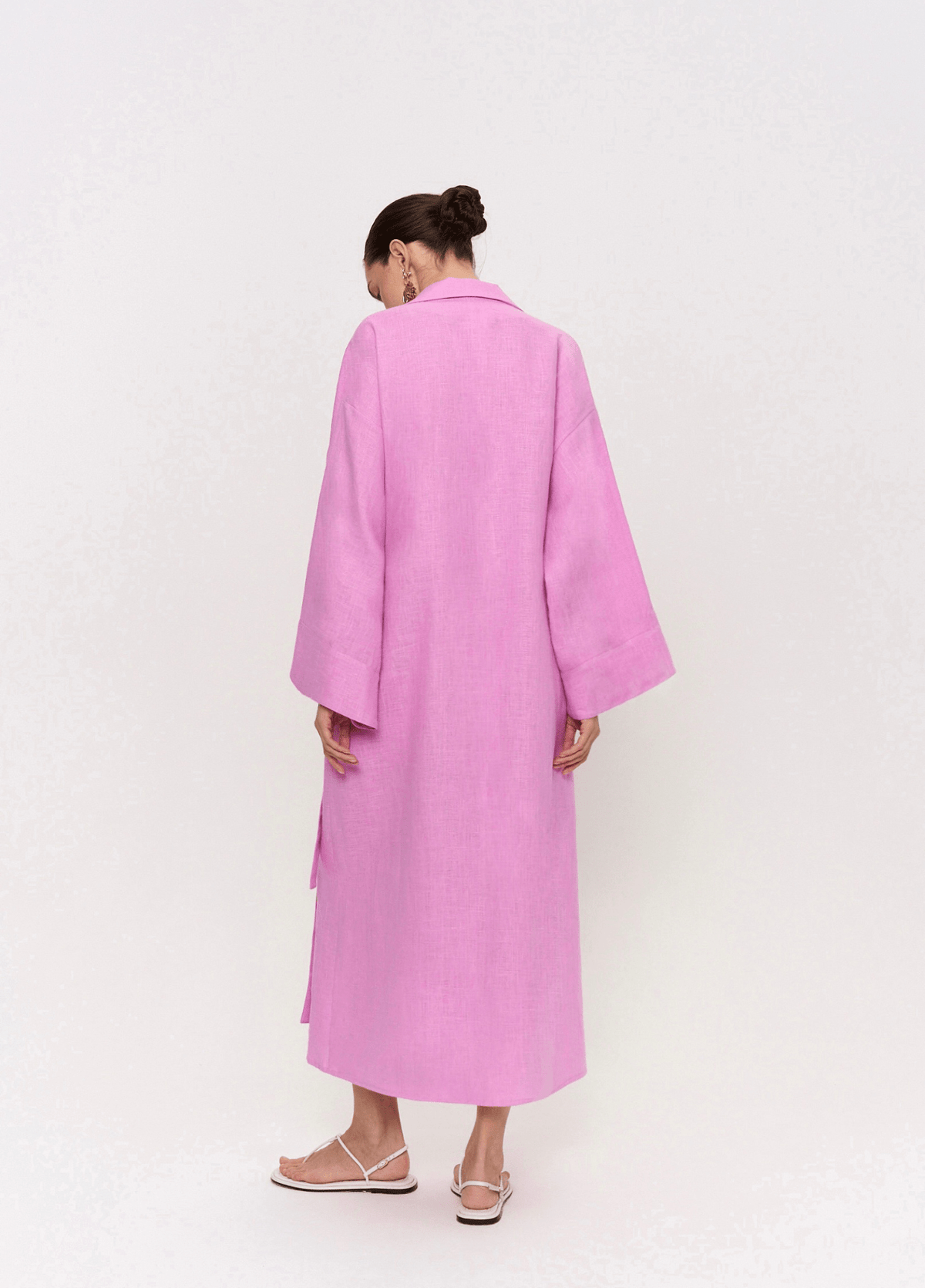 Robe kimono femme coton floral rose – Bara Style