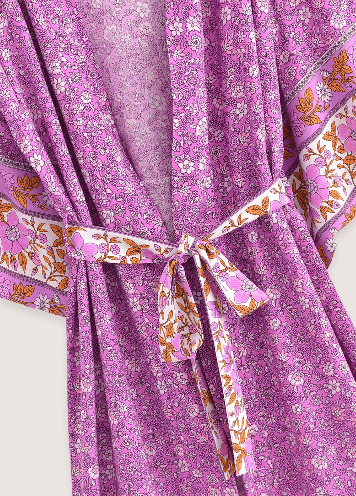 Kimono long femme floral rose – Floral Fuchsia