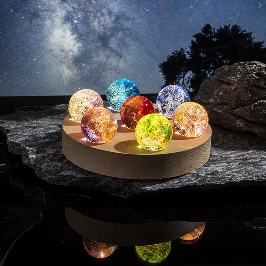 ATELIER-TIBET Lampe d’Ambiance “Rondes Planètes” – Lumière Ambiante & Décoration Cosmique