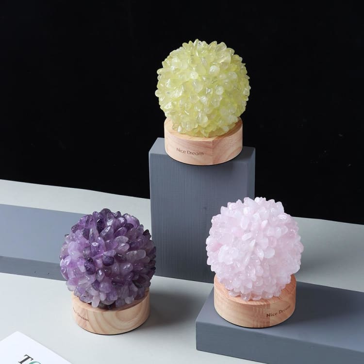 ATELIER-TIBET Lampe de Chevet en Citrine – Lumière Naturelle & Énergie Positive
