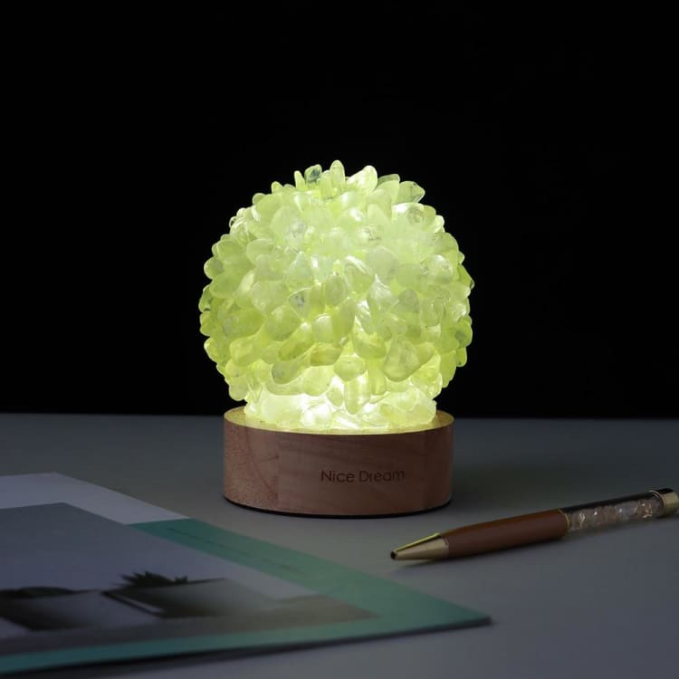 ATELIER-TIBET Lampe de Chevet en Citrine – Lumière Naturelle & Énergie Positive