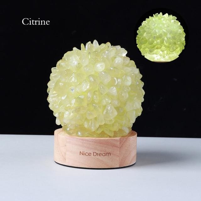 ATELIER-TIBET Lampe de Chevet en Citrine – Lumière Naturelle & Énergie Positive