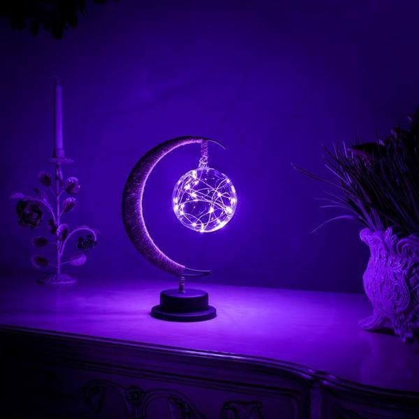 ATELIER-TIBET – Lampe Lune en Corde de Chanvre – Ambiance Naturelle & Luminance Douce