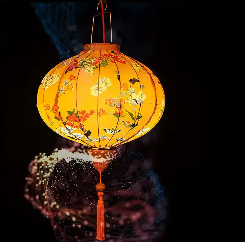 ATELIER-TIBET – Lanterne Murale Japonaise en Soie Traditionnelle