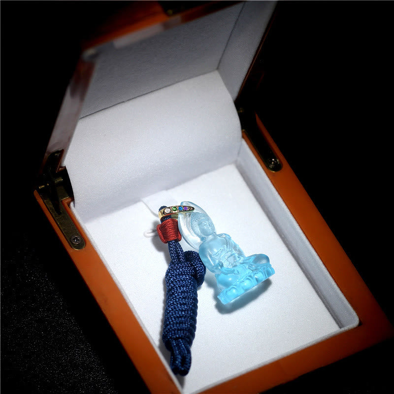 ATELIER-TIBET Collier Bouddha en Cristal Liuli Artisanal