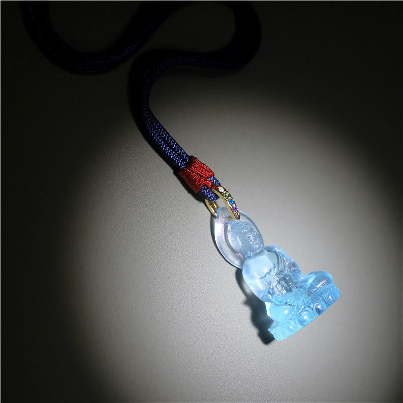 ATELIER-TIBET Collier Bouddha en Cristal Liuli Artisanal
