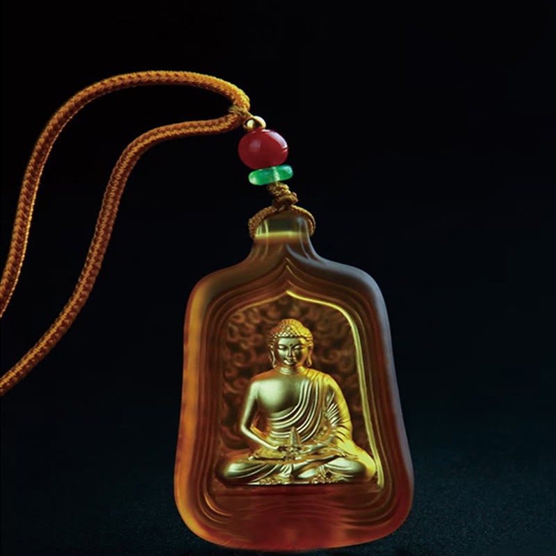 ATELIER-TIBET Collier Bouddha Médecine Cristal Liuli 48 mm