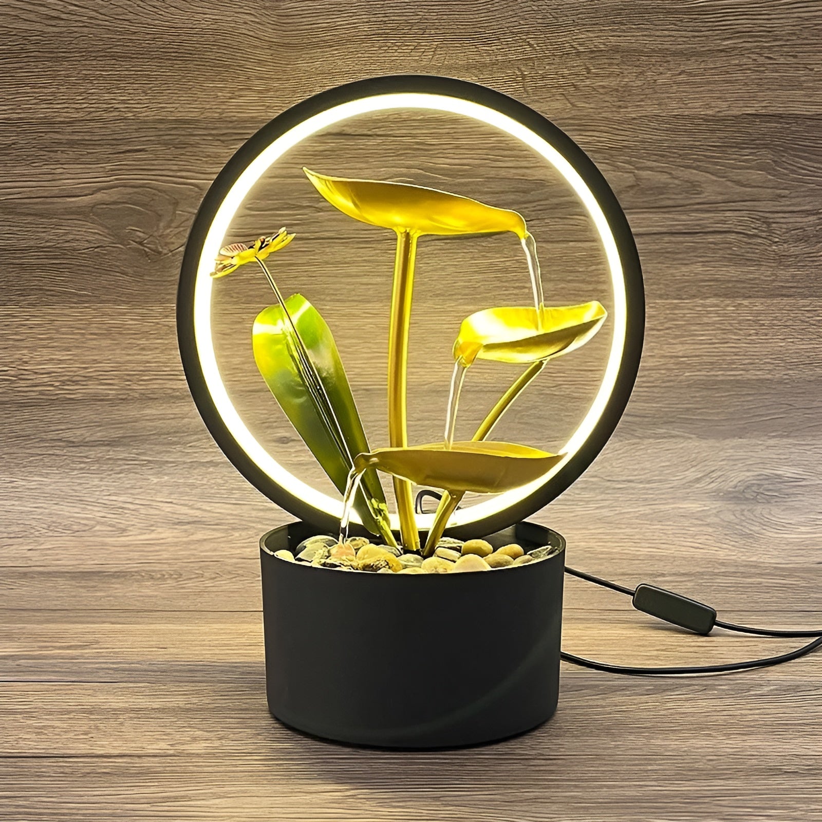 ATELIER-TIBET Lampe de Chevet  – Éclairage Doux & Fonction Eau Apaisante pour Chambre & Salon