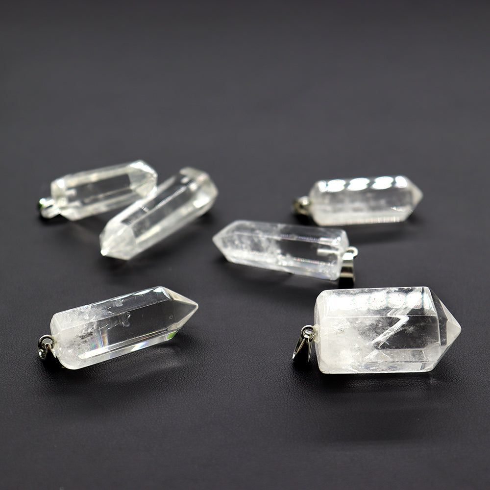 ATELIER-TIBET – Mini Pendentif Pointe en Quartz Clair Naturel – 20 à 30 mm