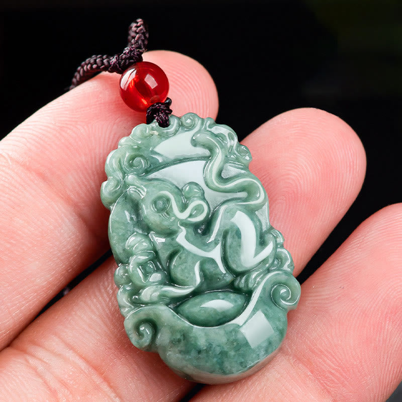 ATELIER-TIBET – Collier en Jade Naturel Zodiac Chinois (12 Signes)