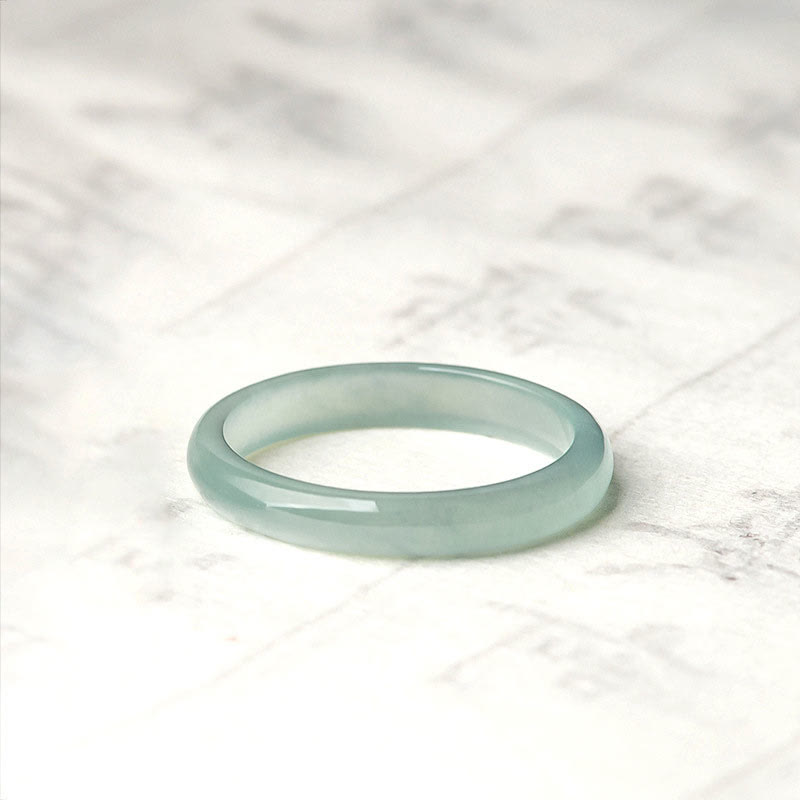 ATELIER-TIBET – Bague Chance & Prospérité en Jade Naturel – Anneau Symbolique Unisexe